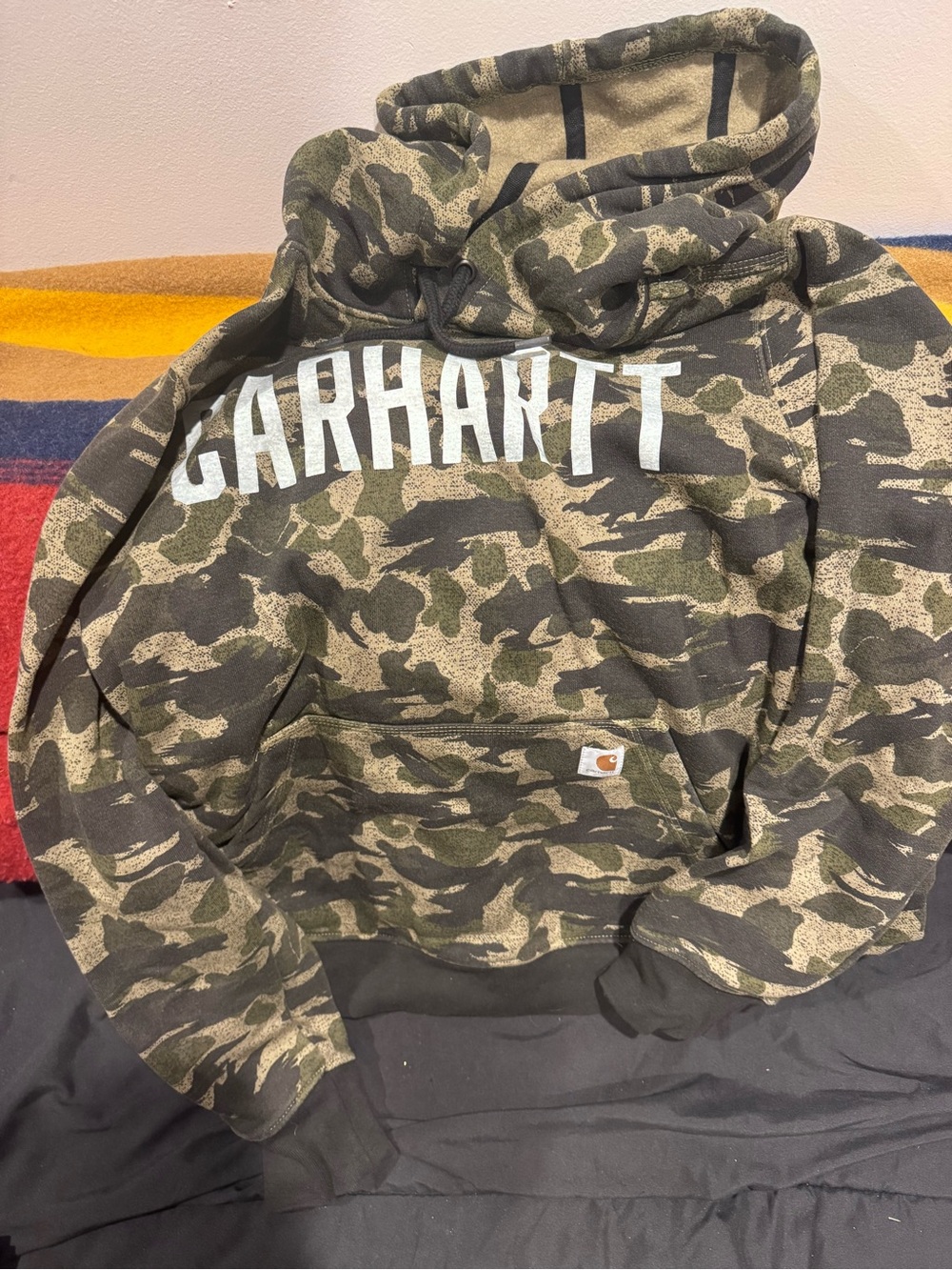Carhartt Men's Camo Crewneck Hoodie - Green, Black